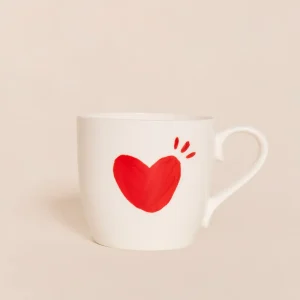 Mug  Coeur en porcelaine fine