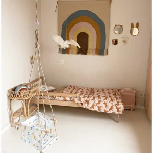 Balançoire enfant intérieur | imprimé chien en tissu