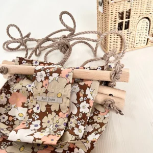 Balançoire bébé intérieur | imprimé vintage beige