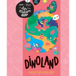 Les Ateliers Omy - Dinoland - Poster recto verso à colorier et à décorer