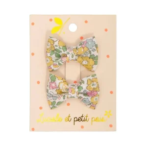 Barrettes mini papillon - Liberty Betsy ann lemon (paire)